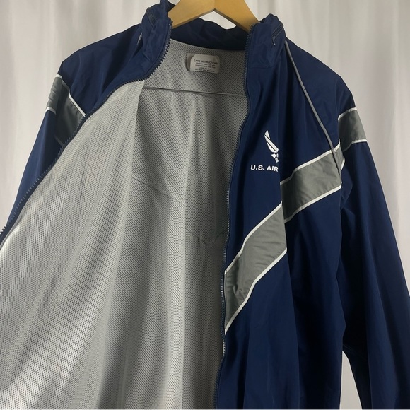 Skilcraft JWOD US Air Force Medium Windbreaker Rain Jacket Hooded Zip Workout - Picture 7 of 10